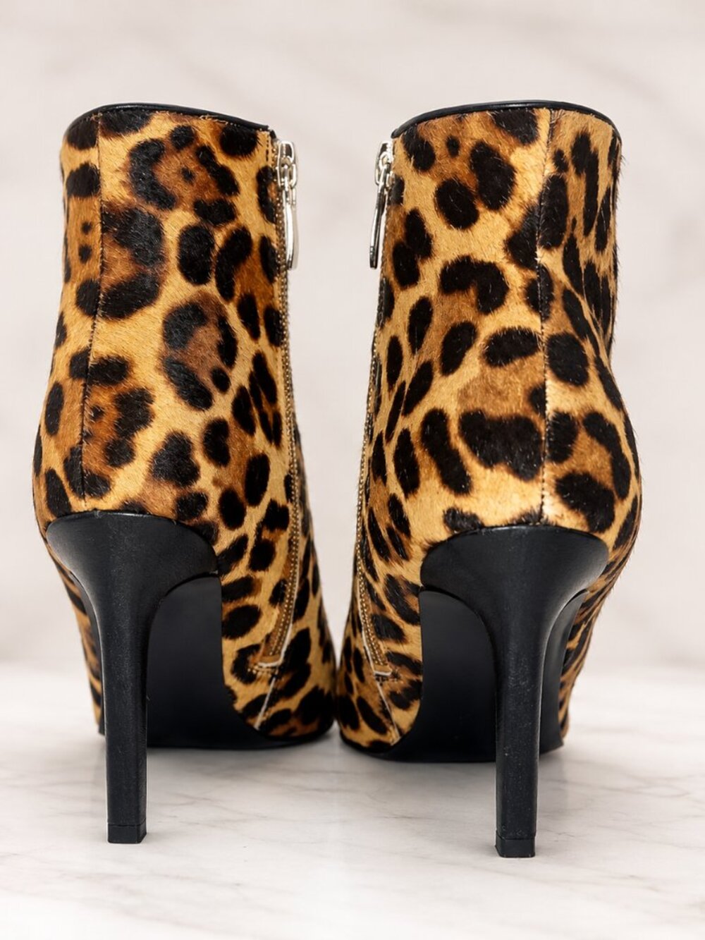 Nine West Leopard Calf Hair Stiletto Ankle Boots 6.5M - Picture 3 of 10